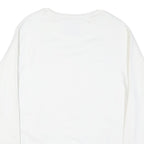 CHAMPION Mens White Crew Neck M Cotton Blend Pullover Sweatshirt Lightweight