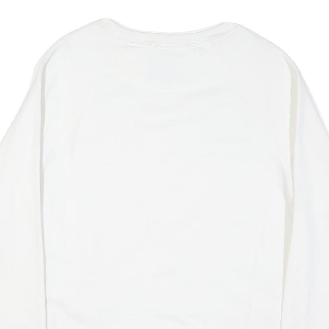 CHAMPION Mens White Crew Neck M Cotton Blend Pullover Sweatshirt Lightweight