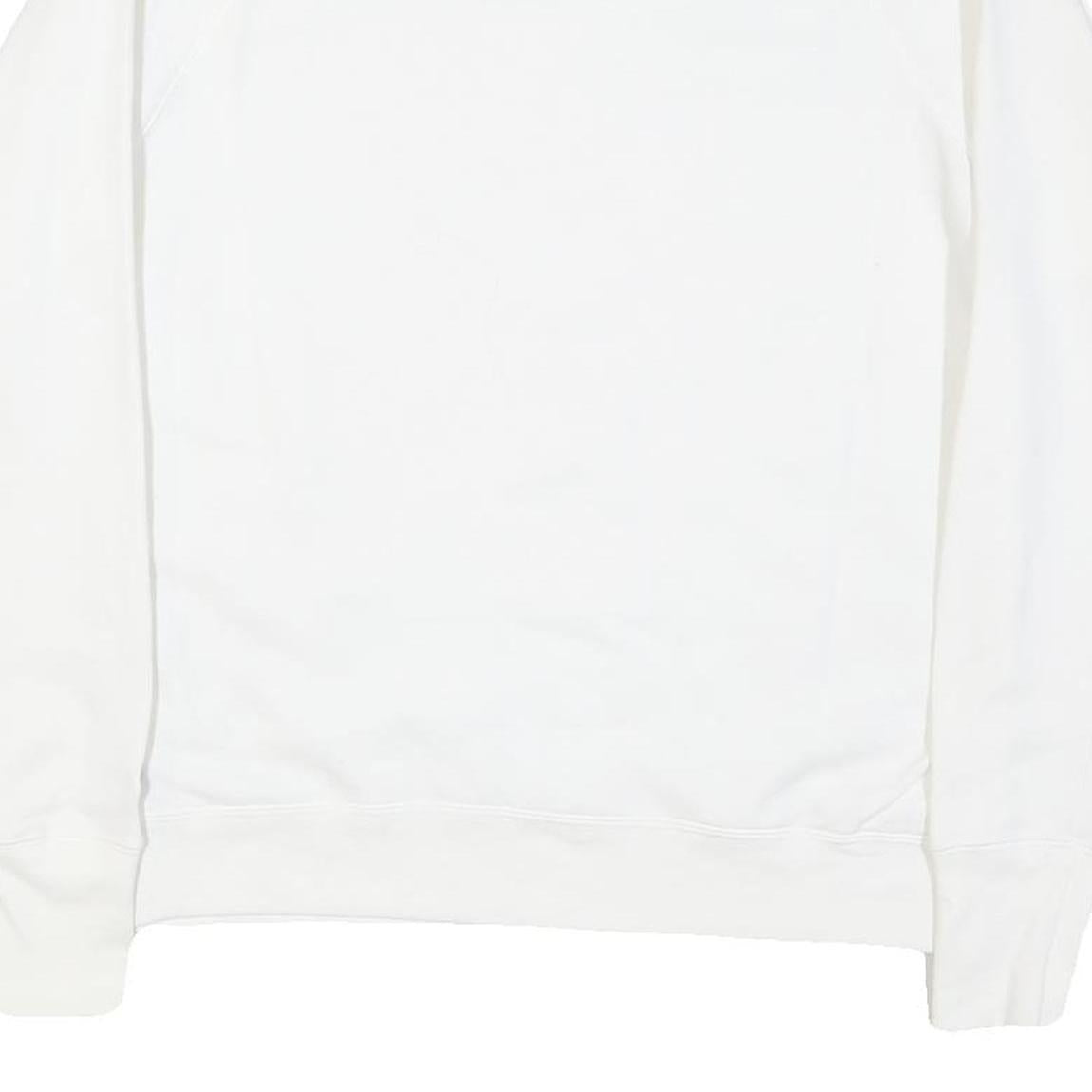 CHAMPION Mens White Crew Neck M Cotton Blend Pullover Sweatshirt Lightweight