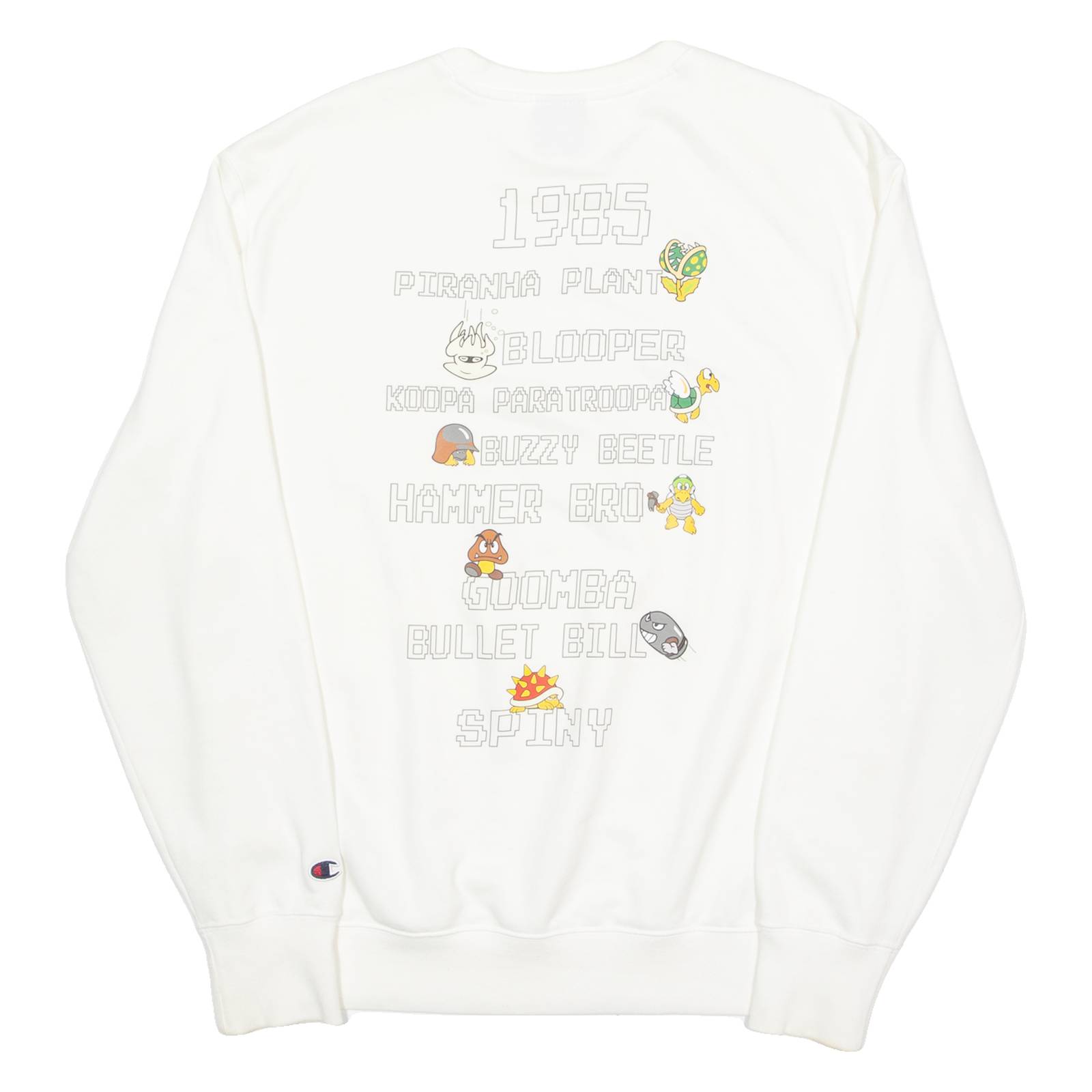 CHAMPION Mario Mens Sweatshirt White Crew Neck L