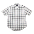 NAUTICA Mens White & Black Checked Cotton Shirt M Casual Short Sleeve Button