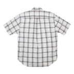 NAUTICA Mens White & Black Checked Cotton Shirt M Casual Short Sleeve Button