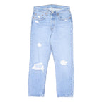 LEVI'S 501 Womens Classic Jeans Denim Light W26 L26 Distressed Cotton Blend