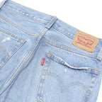 LEVI'S 501 Womens Classic Jeans Denim Light W26 L26 Distressed Cotton Blend