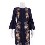 TED BAKER Womens Pencil Dress Blue Crazy Pattern Short Sleeve Knee Length XS