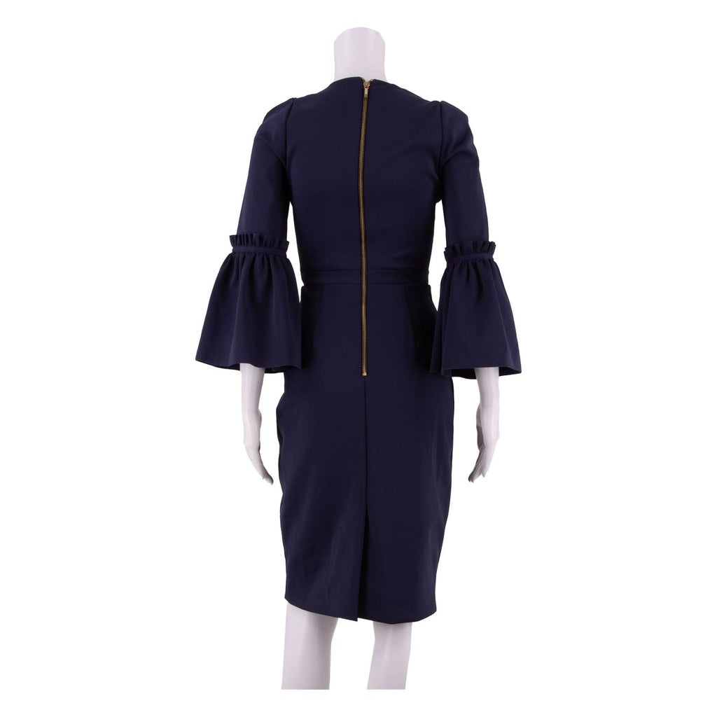TED BAKER Womens Pencil Dress Blue Crazy Pattern Short Sleeve Knee Length XS