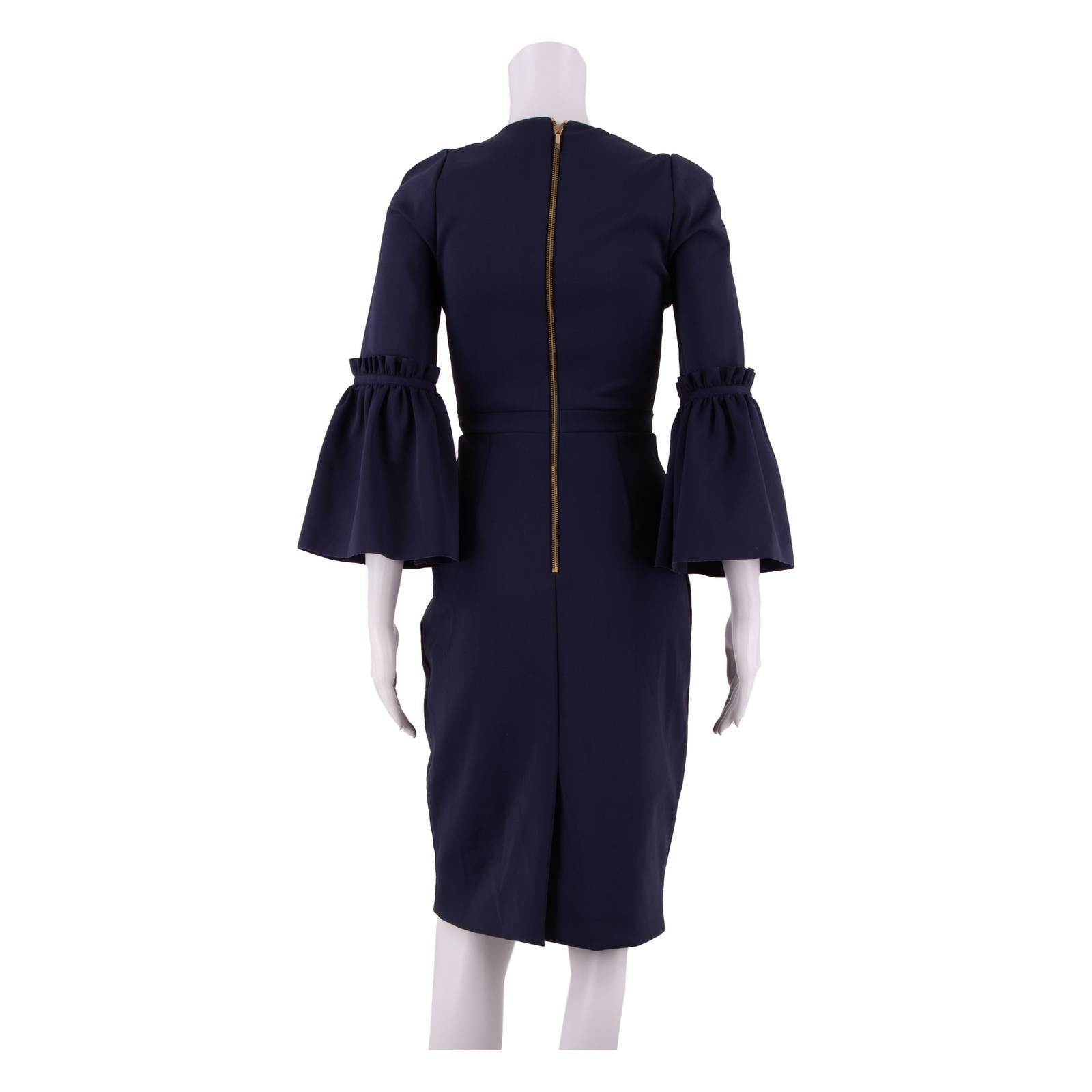TED BAKER Womens Pencil Dress Blue Crazy Pattern Short Sleeve Knee Length XS