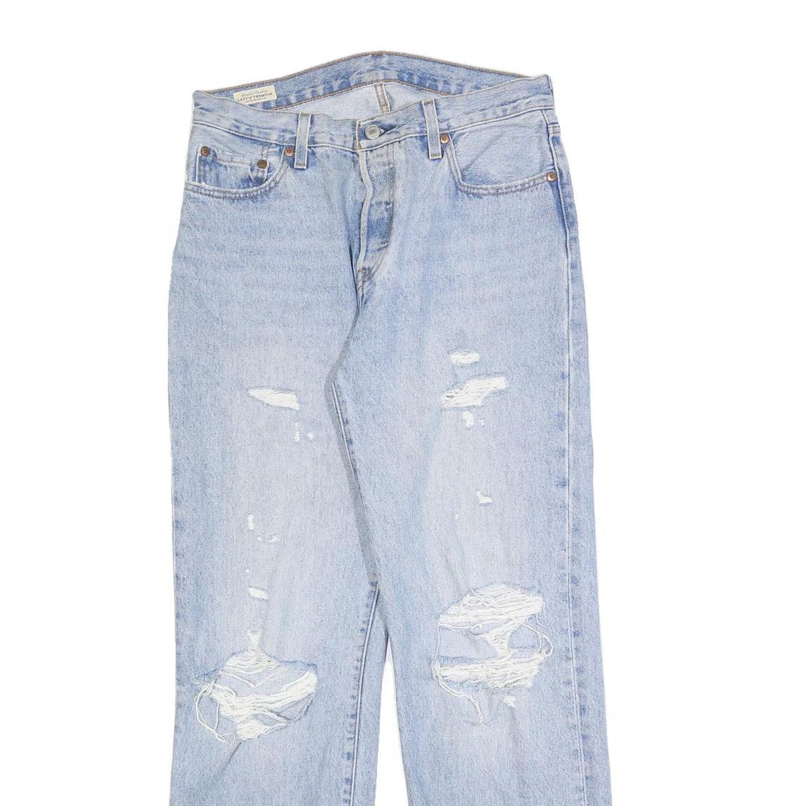 LEVI'S 501 BIG E Womens Jeans Blue Regular Straight Denim Light W32 L32 Classic