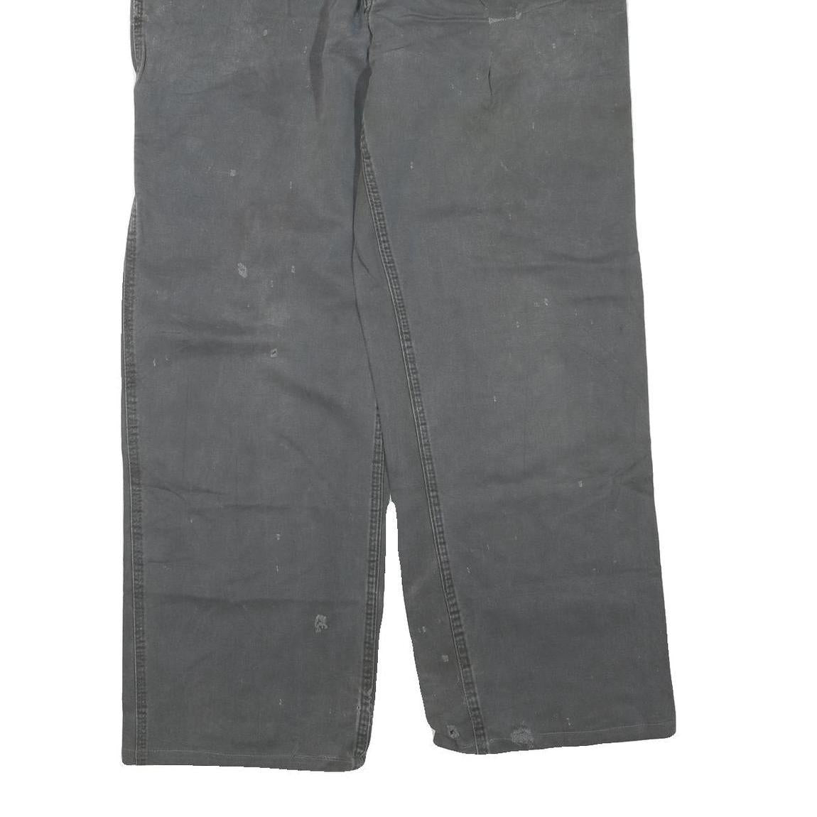 CARHARTT Mens Cotton Blend Grey Workwear Regular Straight Trousers W36 L30