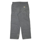 CARHARTT Mens Cotton Blend Grey Workwear Regular Straight Trousers W36 L30