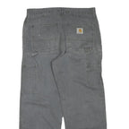 CARHARTT Mens Cotton Blend Grey Workwear Regular Straight Trousers W36 L30