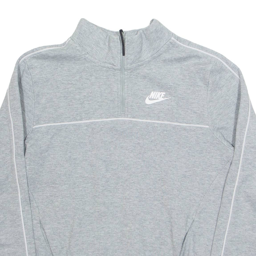 NIKE Womens Sweatshirt Grey 1/4 Zip XS