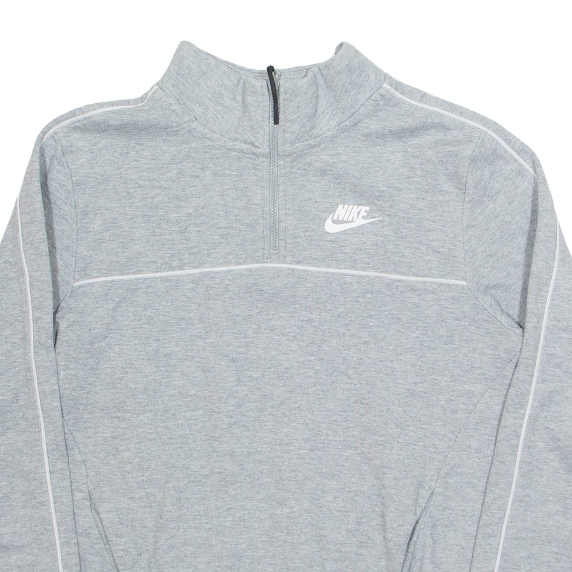 NIKE Womens Sweatshirt Grey 1/4 Zip XS