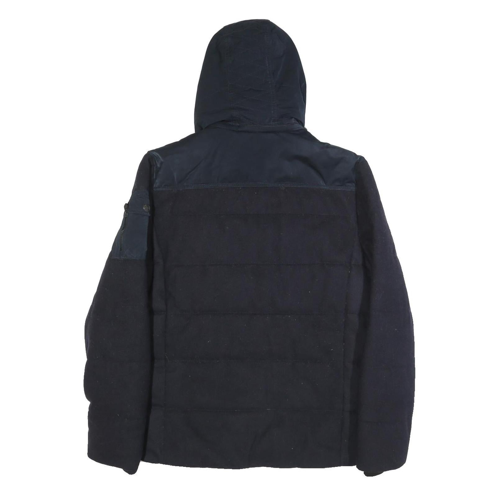 PME LEGEND Mens Navy Blue Wool Blend Jacket M Zip Hooded Casual Warm Winter