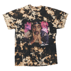 Womens Black & Beige Tie Dye Graphic T-Shirt M Short Sleeve Crew Neck Poetic