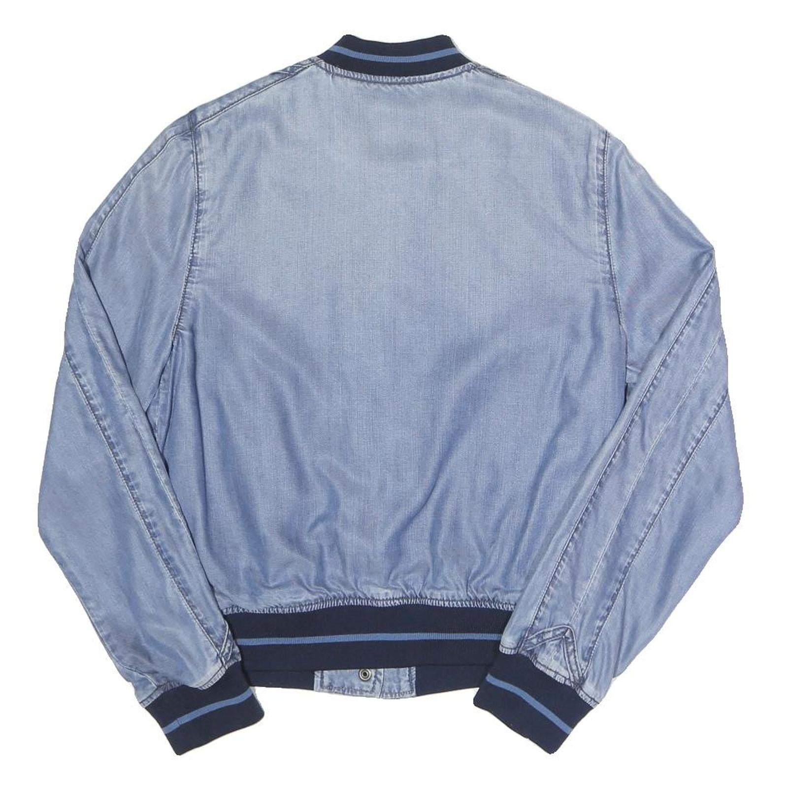 DIESEL Mens Blue & Navy Bomber Jacket S Lyocell Plain Button Closure