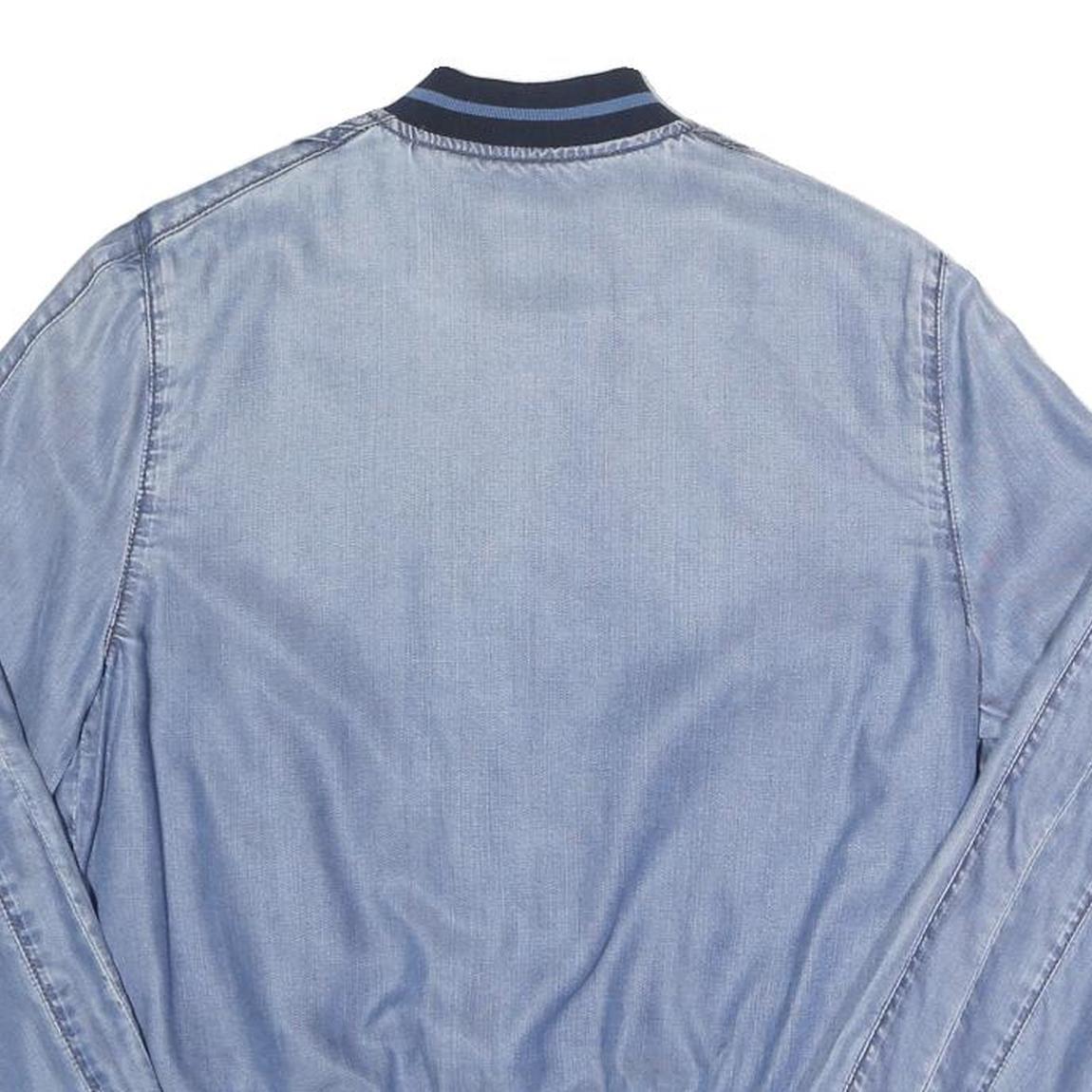 DIESEL Mens Blue & Navy Bomber Jacket S Lyocell Plain Button Closure