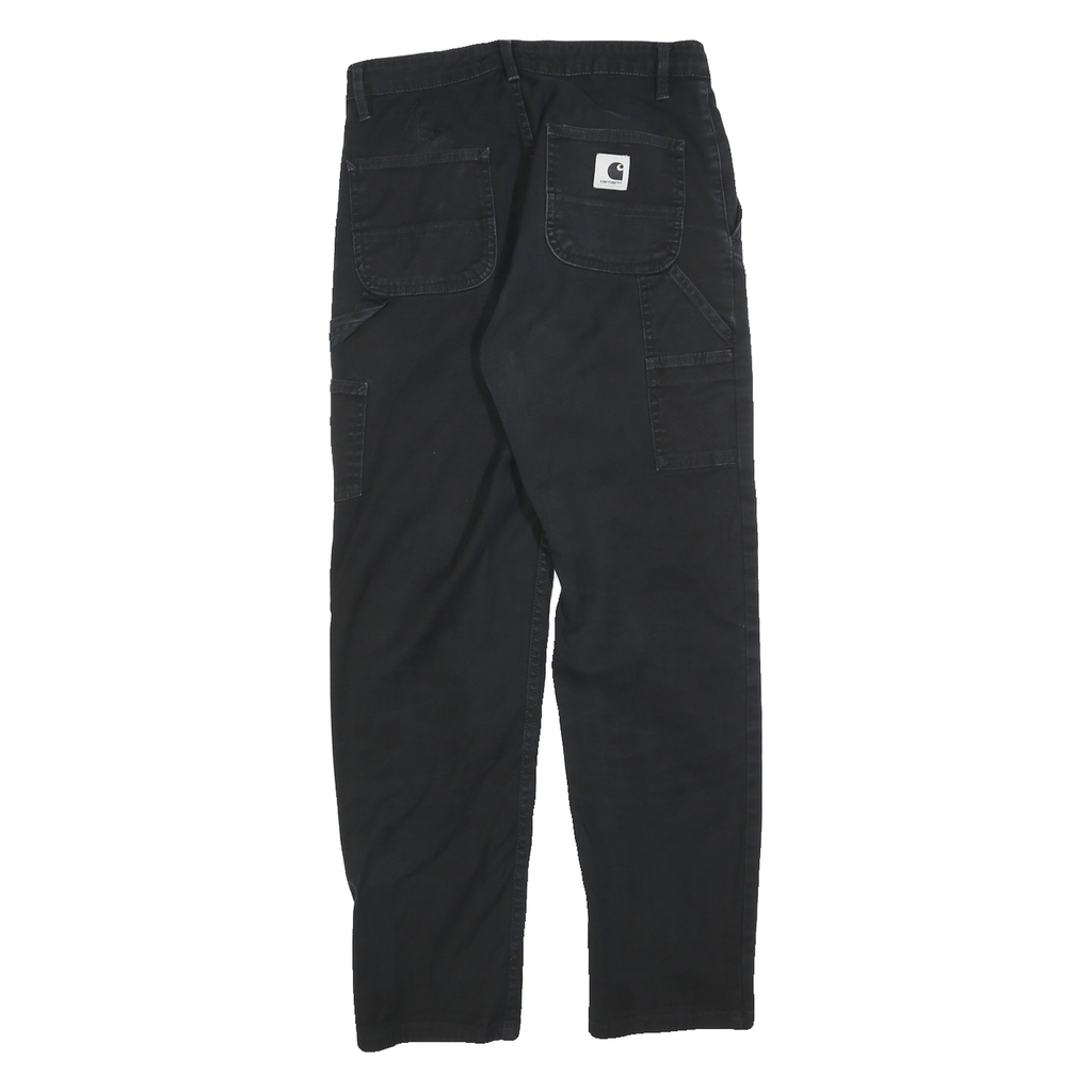 CARHARTT Womens Black Slim Straight Denim Cotton Blend Rinse W26 L28 Jeans Zip