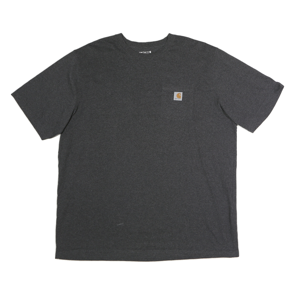 CARHARTT Mens Grey & Black Pocket T-Shirt 2XL Short Sleeve Crew Neck Workwear