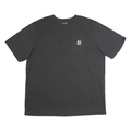 CARHARTT Mens Grey & Black Pocket T-Shirt 2XL Short Sleeve Crew Neck Workwear