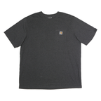 CARHARTT Mens Grey & Black Pocket T-Shirt 2XL Short Sleeve Crew Neck Workwear