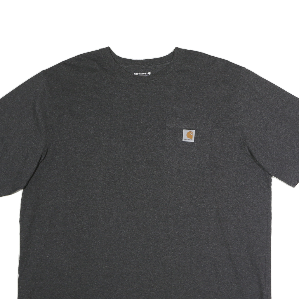 CARHARTT Mens Grey & Black Pocket T-Shirt 2XL Short Sleeve Crew Neck Workwear