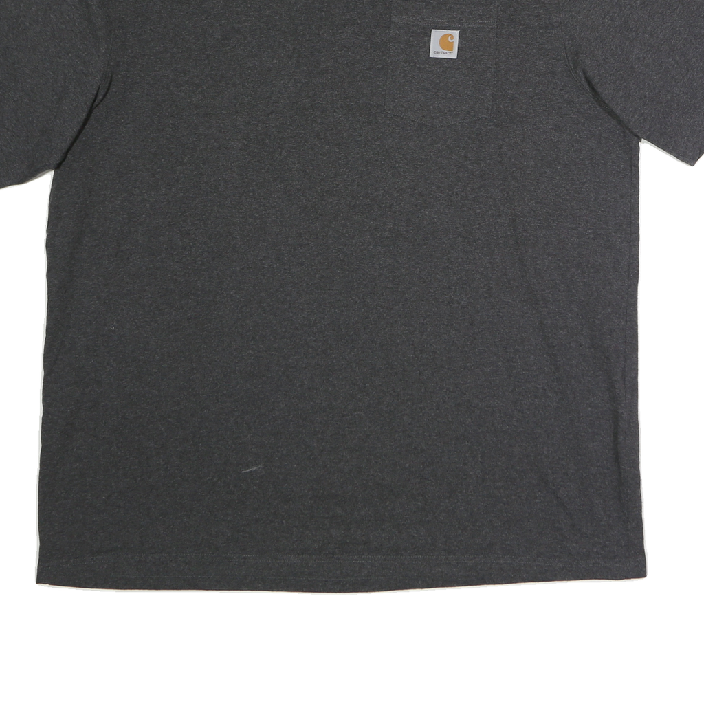 CARHARTT Mens Grey & Black Pocket T-Shirt 2XL Short Sleeve Crew Neck Workwear