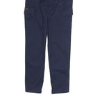 TIMBERLAND Mens Navy Slim Cargo Drawstring Cotton Blend Trousers W26 L31