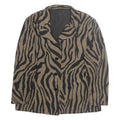 Womens Blazer Jacket Brown Crazy Pattern L