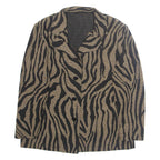 Womens Blazer Jacket Brown Crazy Pattern L