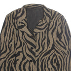 Womens Blazer Jacket Brown Crazy Pattern L