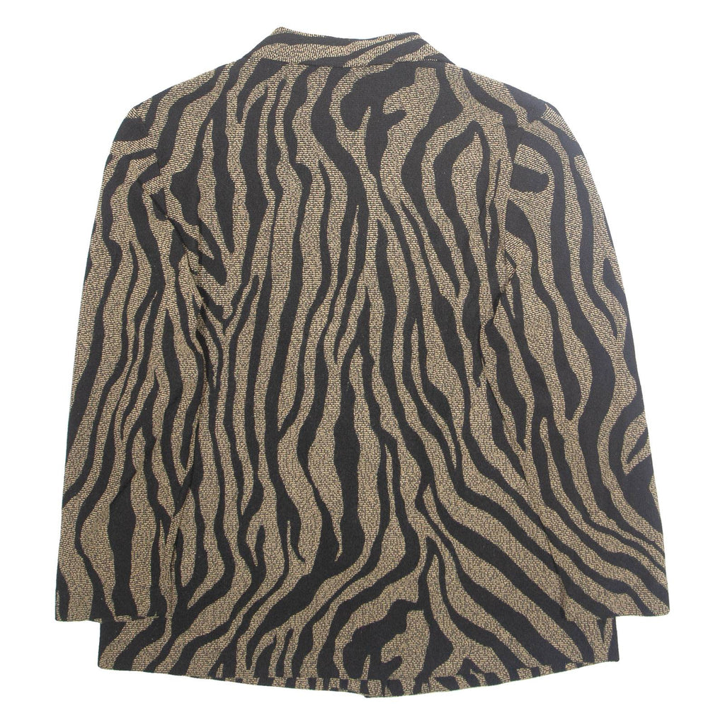 Womens Blazer Jacket Brown Crazy Pattern L