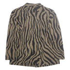 Womens Blazer Jacket Brown Crazy Pattern L