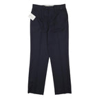 ALLEN & DOUGLAS Mens Wool Blend Navy Regular Fit Straight Trousers W34 L33 Smart