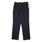 ALLEN & DOUGLAS Mens Wool Blend Navy Regular Fit Straight Trousers W34 L33 Smart