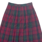 HUNTER Womens Pleated Skirt Red Midi Wool Plaid UK 12