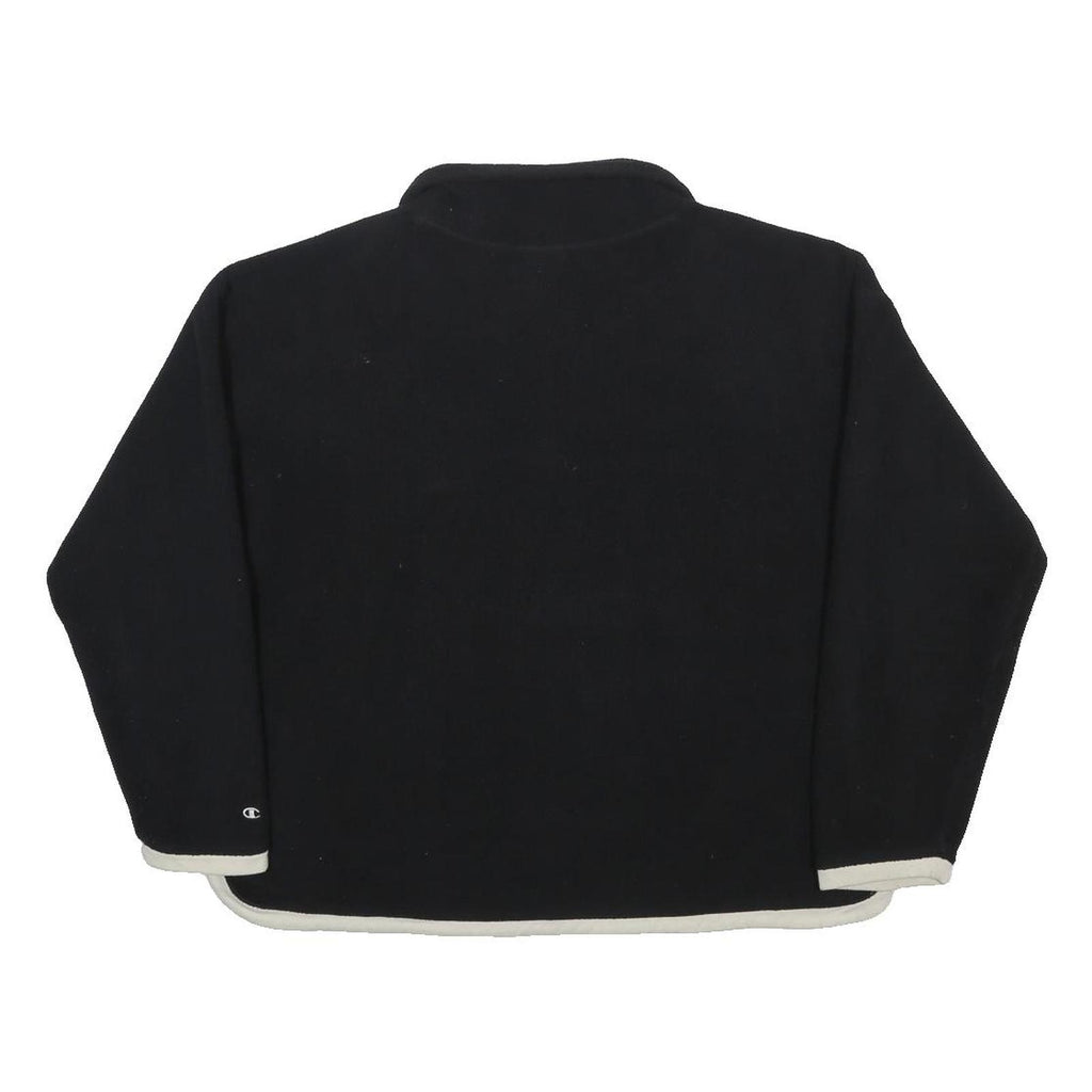 CHAMPION Womens Black & White Plain Pullover Jumper Crew Neck Polyester L