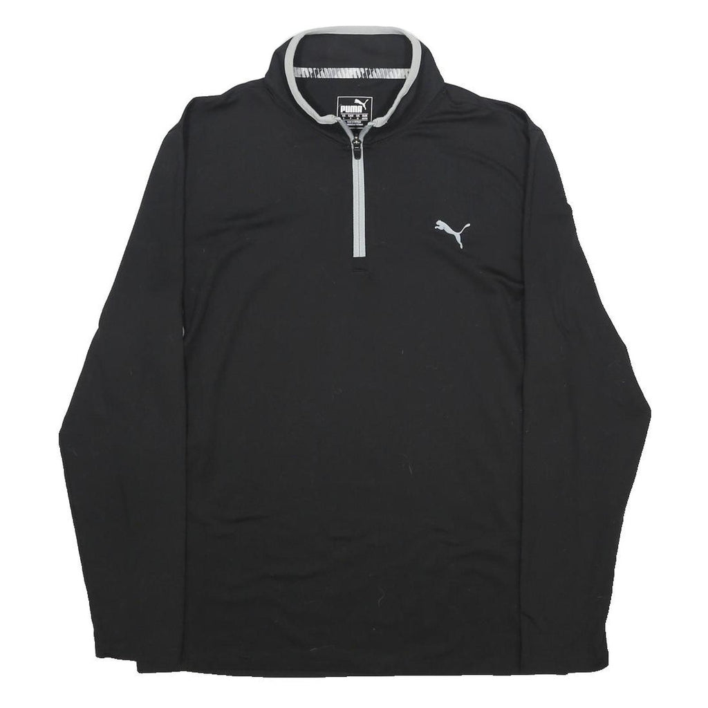 PUMA Mens Black & Grey Golf 1/4 Zip Sweatshirt S Long Sleeve Pullover