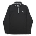 PUMA Mens Black & Grey Golf 1/4 Zip Sweatshirt S Long Sleeve Pullover