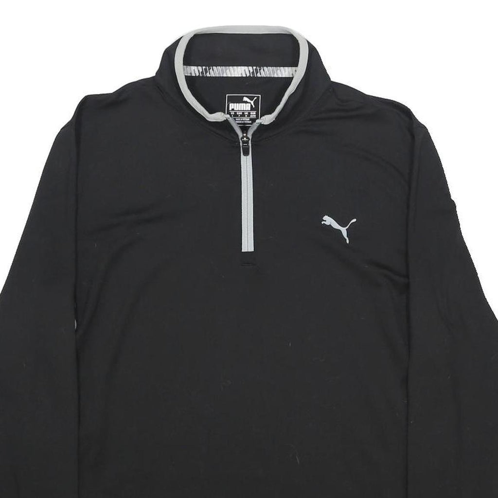 PUMA Mens Black & Grey Golf 1/4 Zip Sweatshirt S Long Sleeve Pullover