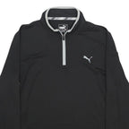 PUMA Mens Black & Grey Golf 1/4 Zip Sweatshirt S Long Sleeve Pullover