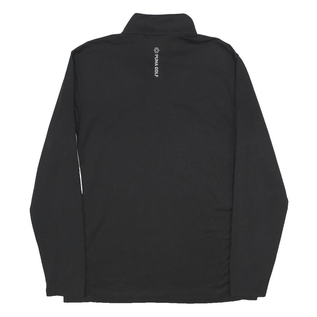 PUMA Mens Black & Grey Golf 1/4 Zip Sweatshirt S Long Sleeve Pullover