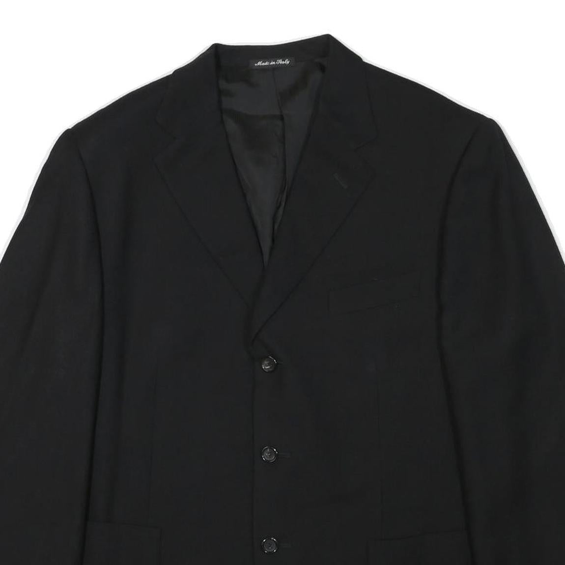 PAL ZILERI Mens Black Wool Blend Classic Jacket L Button Plain Elegant Formal