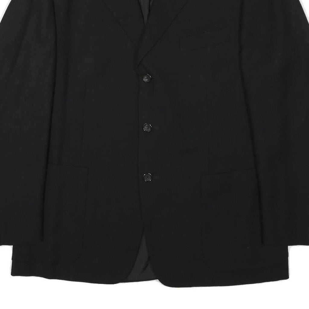PAL ZILERI Mens Black Wool Blend Classic Jacket L Button Plain Elegant Formal