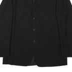 PAL ZILERI Mens Black Wool Blend Classic Jacket L Button Plain Elegant Formal