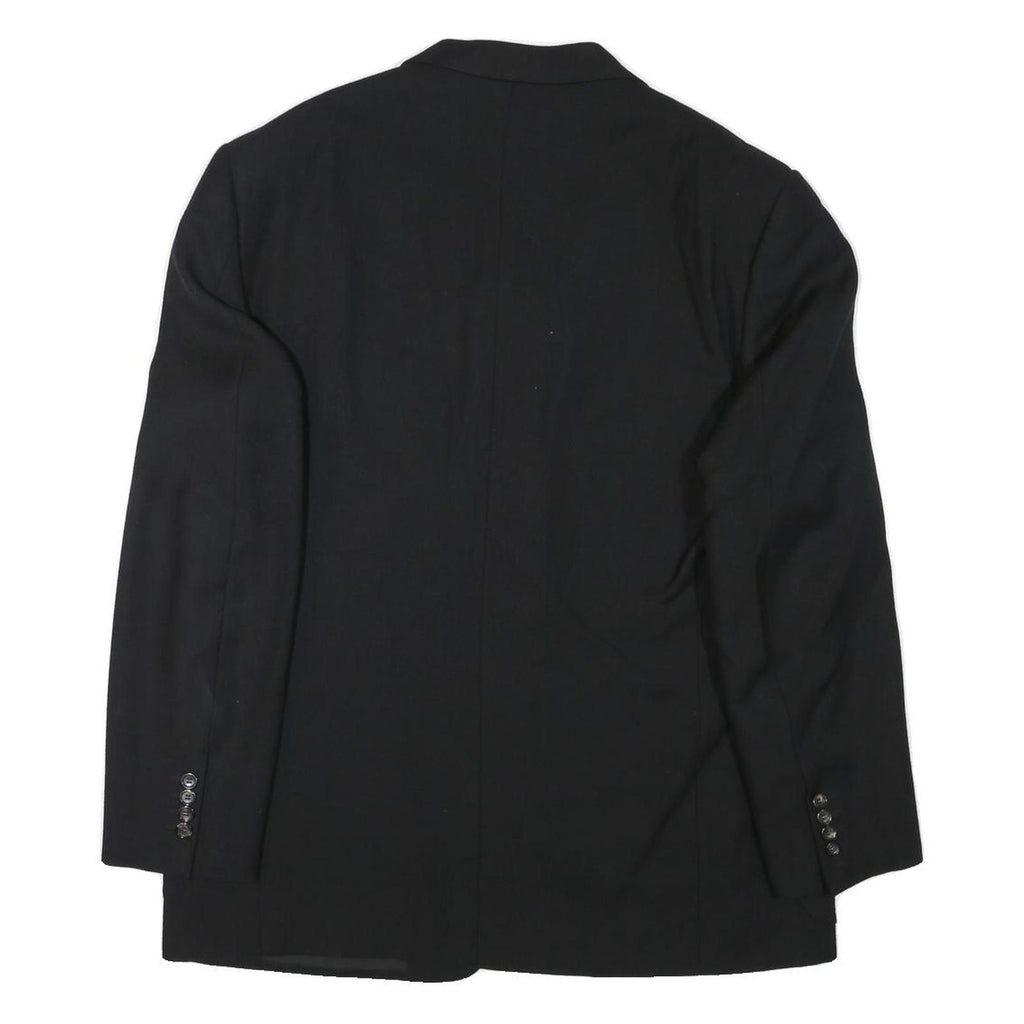 PAL ZILERI Mens Black Wool Blend Classic Jacket L Button Plain Elegant Formal