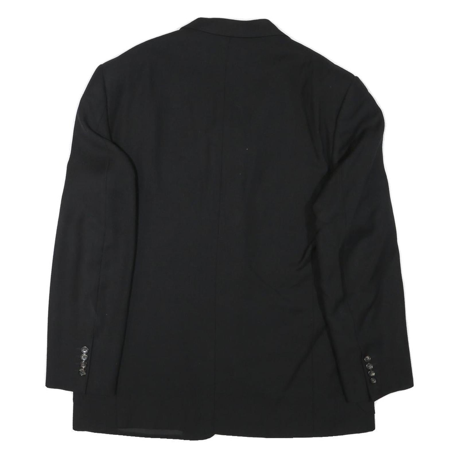 PAL ZILERI Mens Black Wool Blend Classic Jacket L Button Plain Elegant Formal