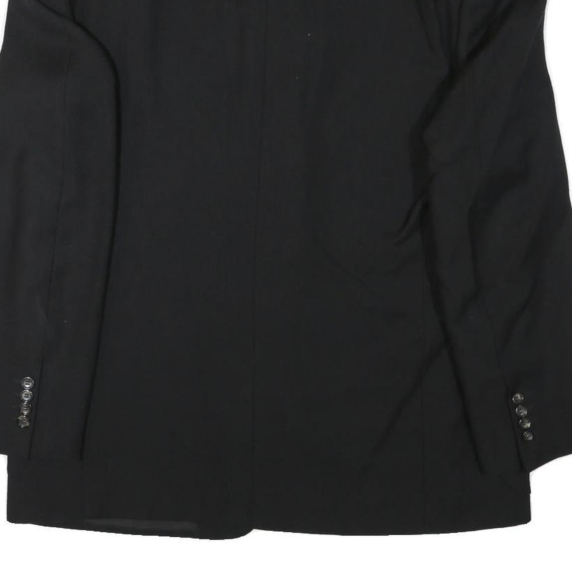 PAL ZILERI Mens Black Wool Blend Classic Jacket L Button Plain Elegant Formal