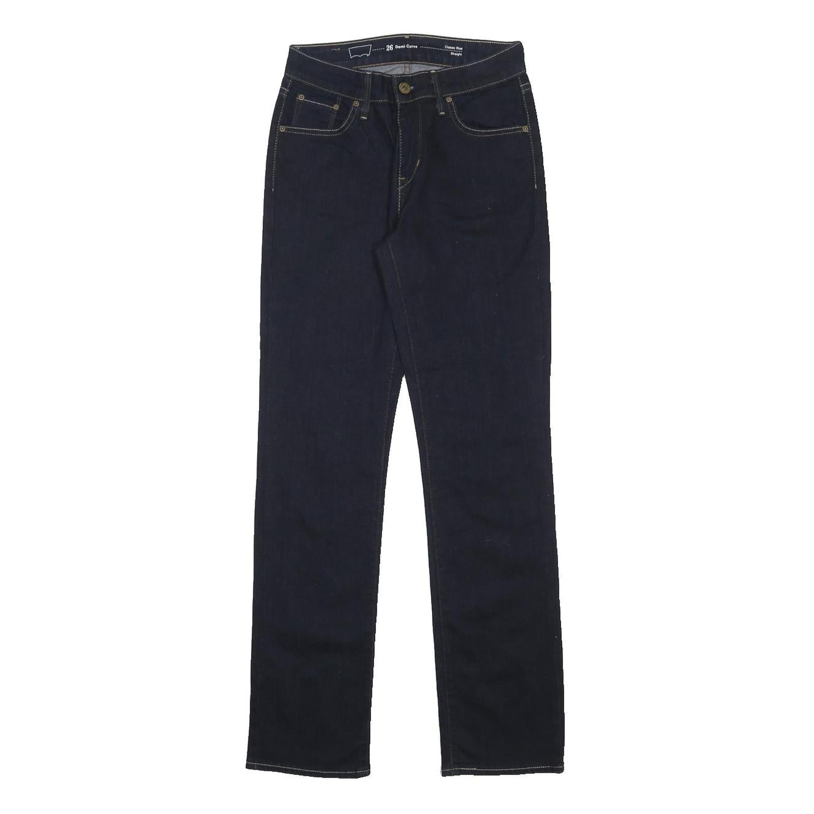 LEVI'S Womens Regular Fit Straight Leg Denim Dark Blue W26 L30 Zip Cotton Blend