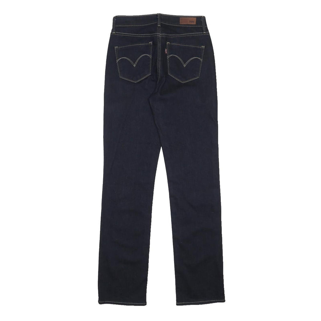 LEVI'S Womens Regular Fit Straight Leg Denim Dark Blue W26 L30 Zip Cotton Blend